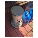 Portable Kerosene Heater with Fuel Jugs