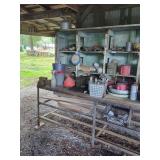 Workshop Contents: Shelves, Worktable, Assorted Items