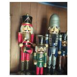 Collection of Wooden Nutcrackers & Figurines (on top of display cabinet)