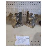 Vintage Pair Of Brass Eagle Bookends (H119)