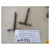 (2) Vintage "T" Key Wrenches