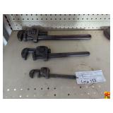 (3) Vintage "Stillson" Pipe Wrenches