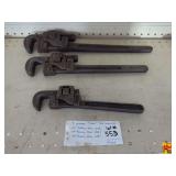 (3) Vintage "TRIMO" Pipe Wrenches