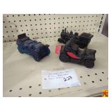 (3) Vintage Avon Glass After Shave Bottles, cars & train (H096)