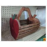 Handcrafted Wood Apple Basket (H114)