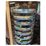 Metal Round Storage for Shop Tools & More Plus Contents