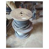 Two Wooden Spools of Electrical or Welding Cable