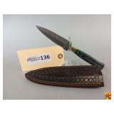 Damascus Style Steel Blade Knife with Sheath