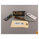 Case XX 6254 SS Brown Bone Peach Seed Jig Trapper Pocket Knife