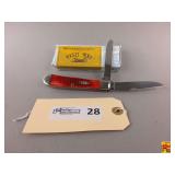 Case XX 6254 SS Pocket Worn Old Red Bone Corn Cob Jig Trapper Knife With Box