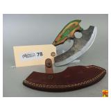 Hand Forged Ulu Knife with Sheath