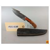 Damascus Style Steel Knife with Sheath