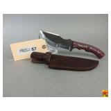 Handcrafted Hunting Knife with Leather Sheath
