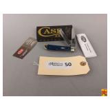 Case XX Navy Blue Synthetic Smooth Mini Trapper Pocket Knife No. 23613