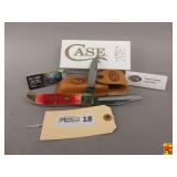 Case XX USA 6265 CS Red Bone Two Blade Pocket Knife With Box And Sheath