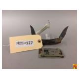 Pocket Knife with Antler Handle and Multitool Card