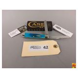 Case XX Caribbean Blue Bone Sawcut Jig Trapper Knife
