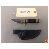 Damascus Style Steel Fixed Blade Knife with Sheath