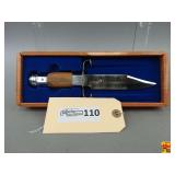 Decorative J. Bowie Knife with Wooden Handle