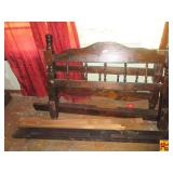Wood Full Bed Frame With Rails