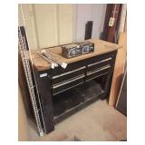 Workbench with Drawers and Contents