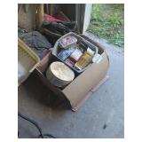 Box of Assorted Hardware, Fasteners, and Tools