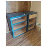 Painted Wood Bookshelf & Cabinet