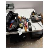 Small Lot of Tools, Old Ryobi Charger & Battery