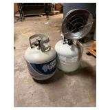 2 Propane Tanks, One with heater head attachment