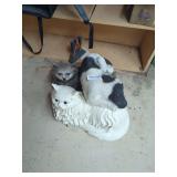 2 Cats and 1 Dog Figurine