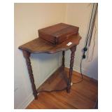 Half-Moon Console Table with Storage Box