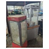 Commercial Popcorn Machine & Single Door Coca-Cola Refrigerator