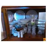 Contents in Cabinet of Curio Cabinet Featuring Dinnerware & Glassware