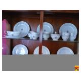 China in the Upper Part of China Cabinet & Additional Pieces in Bottom Closed Cabinet and Drawer