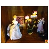 Contents of Shelf in Entertainment Center: Figurines & More