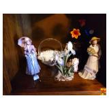 Contents of Shelf in Entertainment Center: Figurines & More