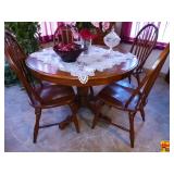 Dining Table & 4 Chairs (Contents on Table Sold in lot 109)