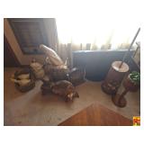 Assorted Household Items: TV, Clocks, Planters and More