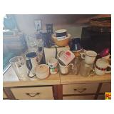 Assorted Mugs, Cups and Glassware Collection