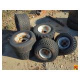 Lot of Assorted Tires & Wheels: 18x9.50-8, AT28x7-10