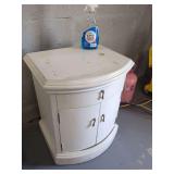 White Painted Corner Cabinet with Storage