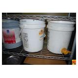 Commercial Kitchen Lot: Cuisinart Ice Cream Maker, Eco Choice Take Out Boxes, and Various Buckets of Paint