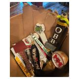 Group of Beer Tap Handles including Michelob, Lucky Town, and Mad Malts