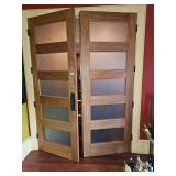 Pair of Interior Doors (Approx 3x8) with Frosted Glass Panes