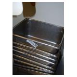 Lot of Seven Stainless Steel Food Trays