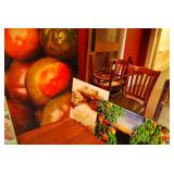 Group of Three Framed Prints: Tomatoes, Granola, and Peaches