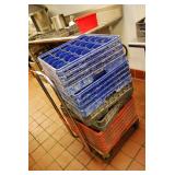 Lot of Restaurant Glassware Racks on Cart