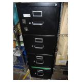 Four Drawer Black Metal File Cabinet