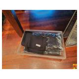 Wire Shelving and Bulk Lot of Black Material