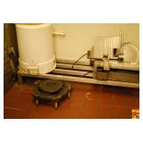 Commercial Meat Slicer, Ingredient Bins, and Rolling Platform